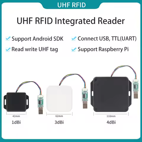 860-960MHz Tag Reader UHF RFID Reader UART/USB Interface Mini UHF RFID Integrated Reader Support And