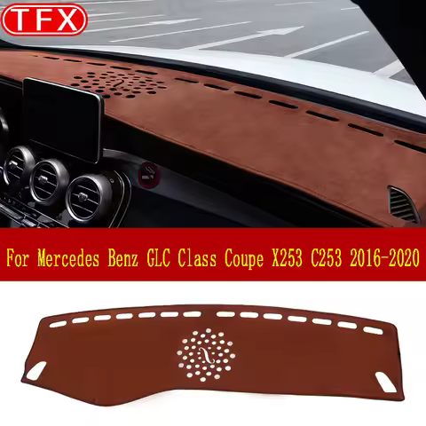 Flannel Dashmat for Mercedes Benz GLC Class Coupe X253 C253 Anti-Slip Mat Dashboard Sunshade Carpet 