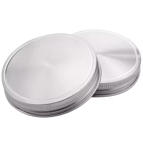 8 Pcs Stainless Steel Jar Lids 86Mm Sealed Leak Proof Cover With Silicone Seals Resistant Storage So