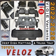 TOYOTA VELOZ 2022-2025 5D EXTENDED DEEP DISH MATTING (VELOZ 5D FULLY EXTENDED MATTING)