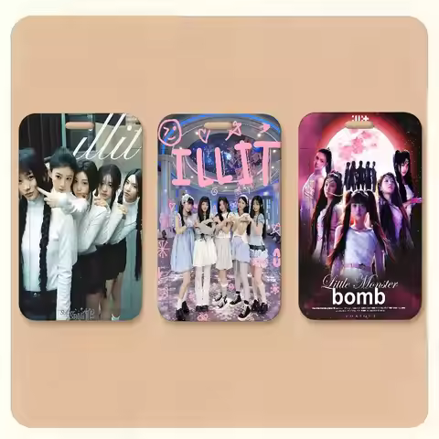 Kpop Group I-Illit 1Set Working Permit Case Exhibition ID Card Sleeve Holder With Lanyard Work Card 