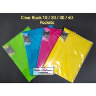 APLUS A4 PP Cover Clear Book 10 / 20 / 30 / 40 Pockets / Clear Holder File / Display Book / Document