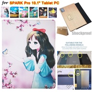 PU Leather Case Flip Stand Cover For Tab SPARK Pro 10.1" inches Cute Cartoon Series Shockproof Cover For MXS Samsung Tablet SPARK 8+ TECNO SPARK 10 5G