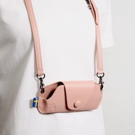 moz瑞典 駝鹿 防潑水 皮革 眼鏡包(霧粉)