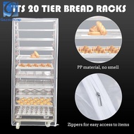 Gazechimp Zippered PVC Bun Pan Rack Cover Lightweight Dish Dryer Rack Shelf Rack for Bakery Plate Ra