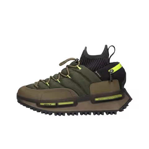 Moncler x Adidas Originals NMD S1 Slip Resistant High top Casual Shoes Men's Olive Green
