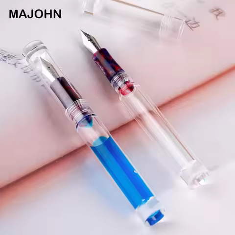 MOONMAN C1 Transparent Eyedropper Fountain Pen EF F M Nib Ink Pen Office School Supplies for Writing
