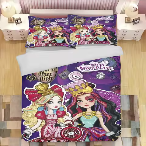 Cartoon Elf Girl Printed Bedding 2/3 Piece Ever After High Duvet Cover Set Style For Children Adult 
