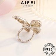 AIFEI JEWELRY Butterfly Cincin Women Silver 純銀戒指 Korean Creative Sterling Original 925 Accessories Moissanite Perempuan Perak Ring For Adjustable Diamond R291