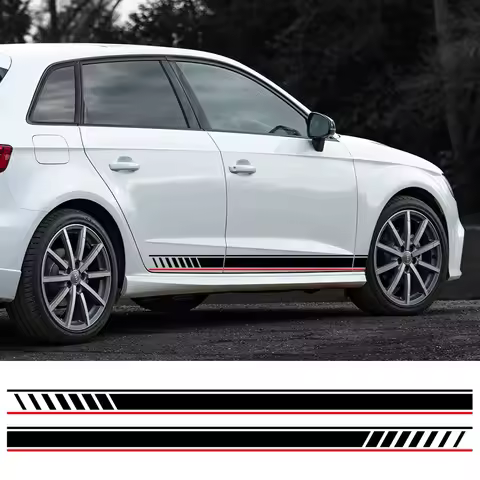 Car Side Skirt Sticker Exterior Door Decals Auto Accessories For Audi A3 8P 8V 8L 8Y Sedan S3 RS3 TF