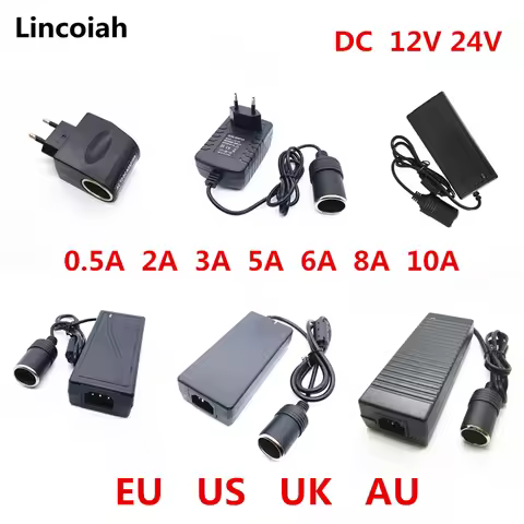 AC 100V-240V 100V 220V to DC 12V Car Cigarette Lighter AC/ DC Power Converter Adapter Inverter Power