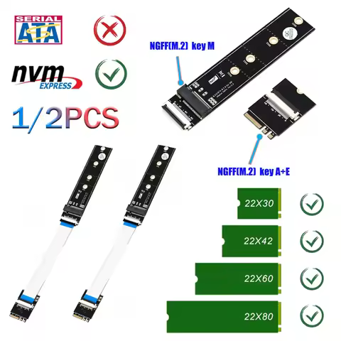 NGFF M.2 Key M to Key A+E Extension Cable NGFF Key M to A+E Adapter Card Board