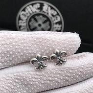 Chrome Hearts 925 sterling silver ch anchor scout flower ear plug earrings for men and women couples retro Thai silver e