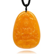 【正佳珠寶】蜜蠟琥珀 頂級雞油黃 千手觀音 39.8g 蜜蠟琥珀吊墜