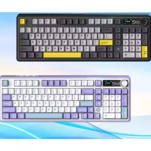 Original AJAZZ AK980 Mechanical Keyboard Wireless Tri-mode Bluetooth Hot Swap RGB Custom Laptop Game