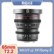 Meike 65mm T2.2 Prime Cine Lens Manual Focus Large Aperture For Panasonic BMPCC4K Olympus Sony E FS5