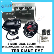 TDD Original 1Pair Giant Eye Mini Driving Light MDL Motorcycle Headlight Dual Color LED