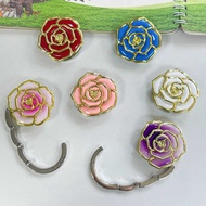 Foldable Round Portable Bag Hook Multi-Color Rose Hook Women's Bag Hook Desktop Bag Hanger Metal Hoo