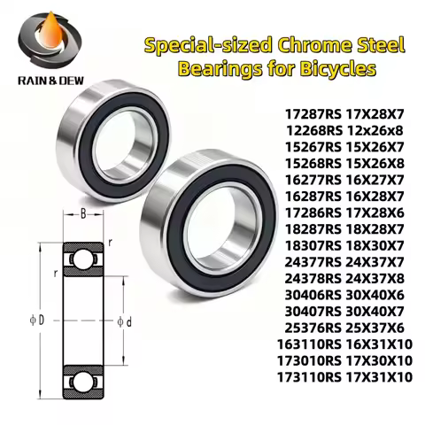 4PCS Bicycle Bearing Steel Bearings 15267 15268 163110 16287 17287 173010 173110 18287 18307 25376 2