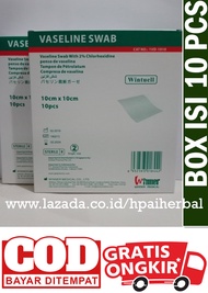 Vaseline Swab kain kassa perawatan luka Perbox isi 10