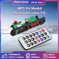 Monqiqi Mp3 Kit Modul Bluetooth versi 5.0 USB AUX Fm Ridio DC 5V 12V Papan Modul Dekoder Pemutar dengan Remote Control