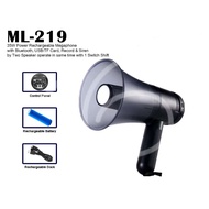 ML-219 Rechargeable Power Megaphone Loud Hailer with Siren, USB, Bluetooth & Rechargeable Battery