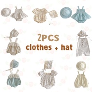 Summer Cotton Short Sleeve Romper with Hat Baby Boy Girl Clothes 0-24 Months
