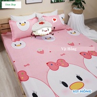 (Freeship50k) Bộ ga gối Ga giường 3 món drap bo chun bọc nệm kích thước m6/m8 siêu cute chất Poly -