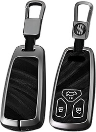 HIBEYO Key Fob Cover Compatible with Audi A4 Q7 Q5 A3 A6 SQ5 R8 S5 S8 D5 TT FV TTS TTRS Accessories 