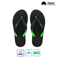 [Shop Malaysia] Fipper Slipper Black Series M Rubber for Men in Black / Green (Apple) (Glow in The Dark)