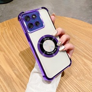 Phone Cases for Motorola Moto G56 G86 Soft Clear Plating Distorting Mirror Magnetic Back Cover