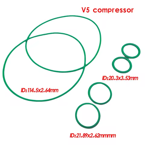 10PCS Free Shipping HNBR Rubber V5 compressor O Ring Seal Set 114.5x2.64mm*2&20.3x3.53mm*2&21.89x2.6