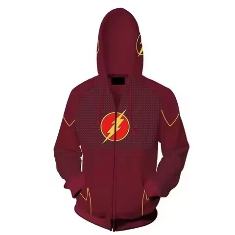 Anime Cosplay Unisex Hipster 3D Printed Hoodies Sweatshirt Flash Zip-up Cosplay Halloween Fantasia S