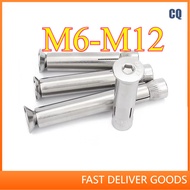 304 stainless steel built-in expansion screw countersunk head inner hexagon expansion bolt flat head