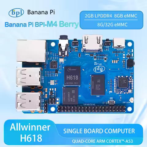 Banana Pi BPI-M4 Berry Allwinner H618 Quad-core ARM Cortex™-A53 2G LPDDR4 RAM 8G eMMC WIFI & Bluetoo