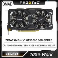ZOTAC GeForce มือสอง GTX1060การ์ดกราฟิก GDDR5 3GB