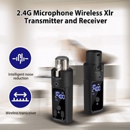 ammoon 2.4G Microphone Wireless Xlr Transmitter and Receiver Rechargeable Wireless Mic System for Dy