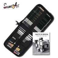 Seamiart 36Pcs Drawing Sketch Set With Charcoal Pencils 6H-12B Pencils Sketch Book Art ซัพพลายเออร์ Stationery