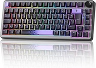 YUNZII B75 PRO Mechanical Gaming Keyboard, 75% QWERTZ DE Layout with Rotary Knob, 2.4GHz/Type-C/BT5.