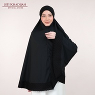 Siti Khadijah Telekung Signature Shippou Midi in Black (Top Only) with Free Travel Pouch Bag LE Sash