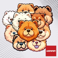 Chow Chow Dog Cute Cartoon Waterproof Stickers for tumblers, motorcycles