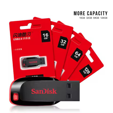 Sandisk Pen Drive USB Flash Drives CZ50 Pendrive 32GB 64GB 128GB 16GB CLE USB 2.0 Flash Disk Mini Ke