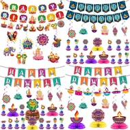 2025 Diwali Party Pulling Flag Deepavali Home Decorative Banner Sets Diwali Festival Tabletop Orname