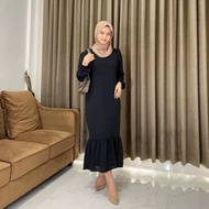 Baju Wanita Muslim Terbaru Siska Midi Dress Jumbo Gamis Wanita Murah