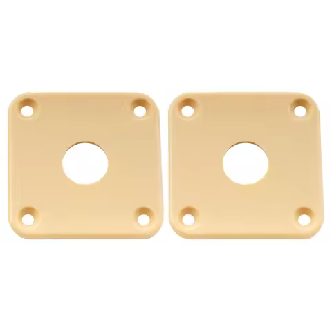 Musiclily Pro Plastic Curved Jack Plate Square Jackplates Compatible with USA LP Epiphone LP Style G