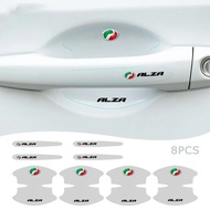 For Alza 09-2025 Set of 8 Transparent Car Door Handle Protector Stickers for perodua alza 2025 2024 