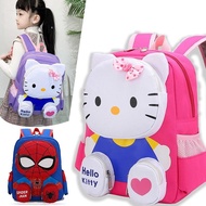 Cartoon Spiderman Backpack School Shoulder Bag Kids Hello Kitty Double Shoulder Backpack