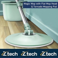 Magic Mop with Traditional / Flat Mop Head and Tornado Mopping Pail