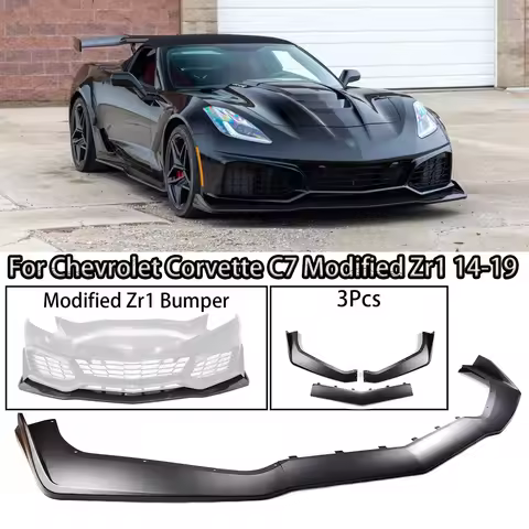 Car Front Bumper Lip For Chevrolet Corvette C7 Modified Zr1 Bumper 2014-2019 Spoiler Body Kit Auto A