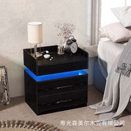 Bedroom Smart Bedside Table European Bedside Table Multi-Layer Smart Drawer Cabinet Small Storage Be